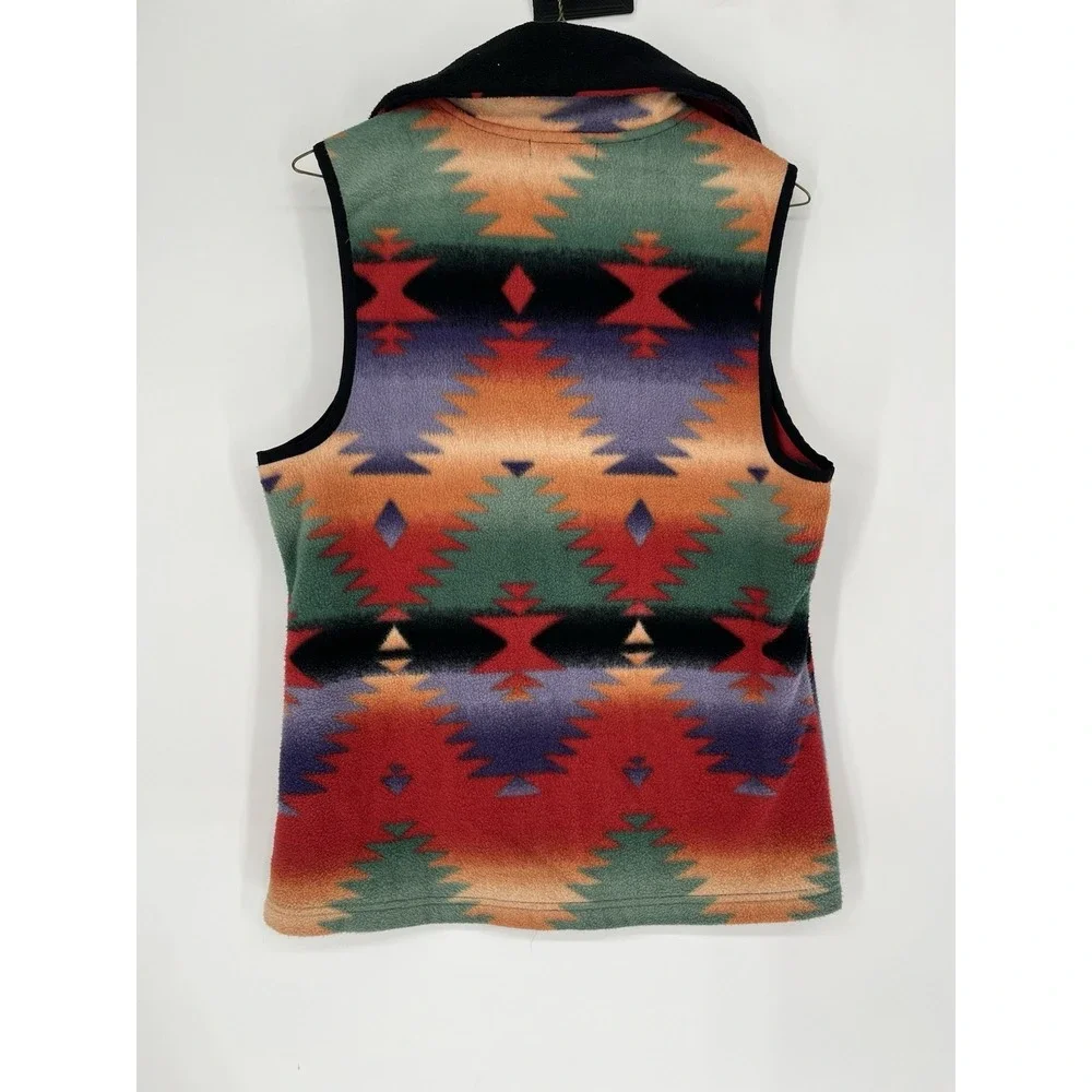 Chaps Sport Ralph Lauren Fleece  Vest Multi Southwest Aztec Chief Zip Medium
